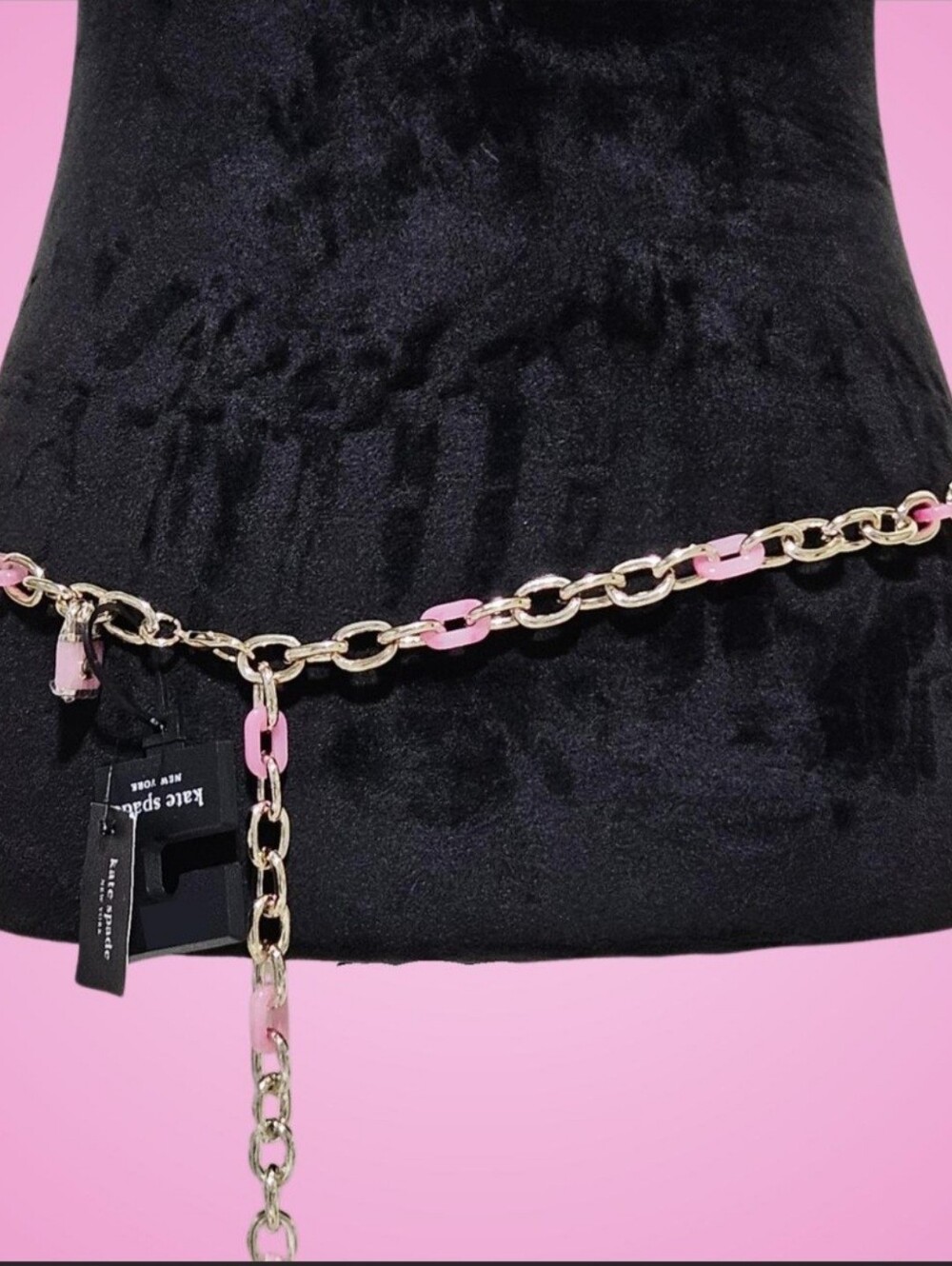 kate spade Gold and Pink Link Chain Belt